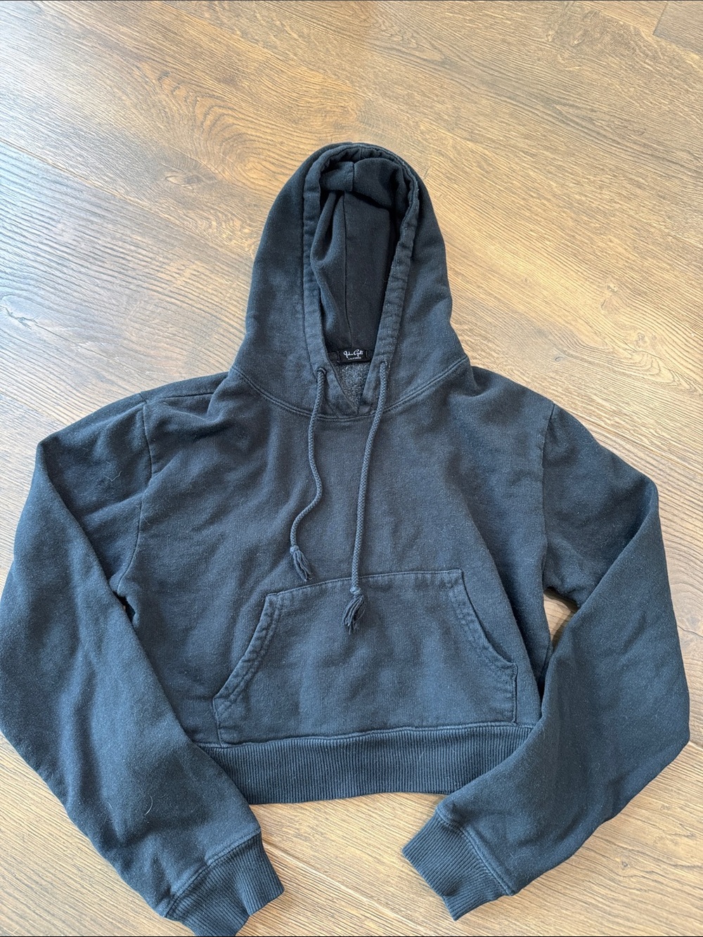 Brandy Melville Dark Charcoal Cropped Hoodie